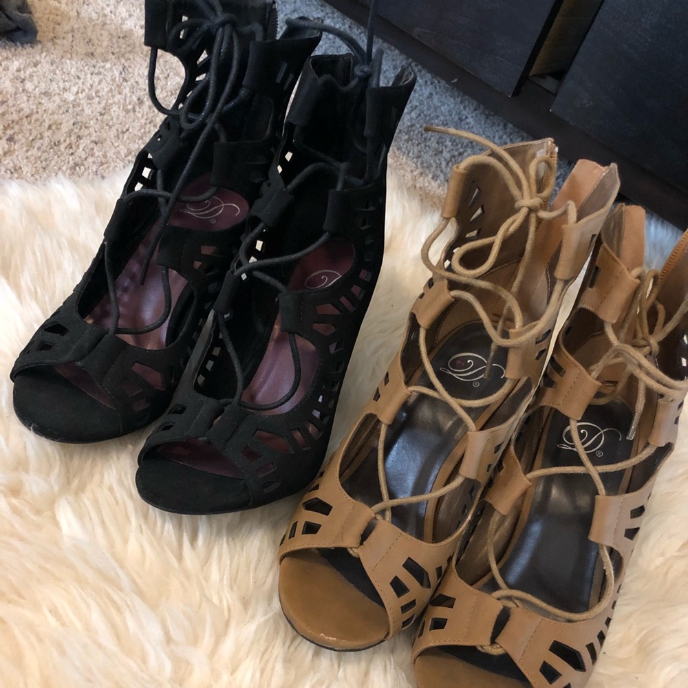 Black & tan heels